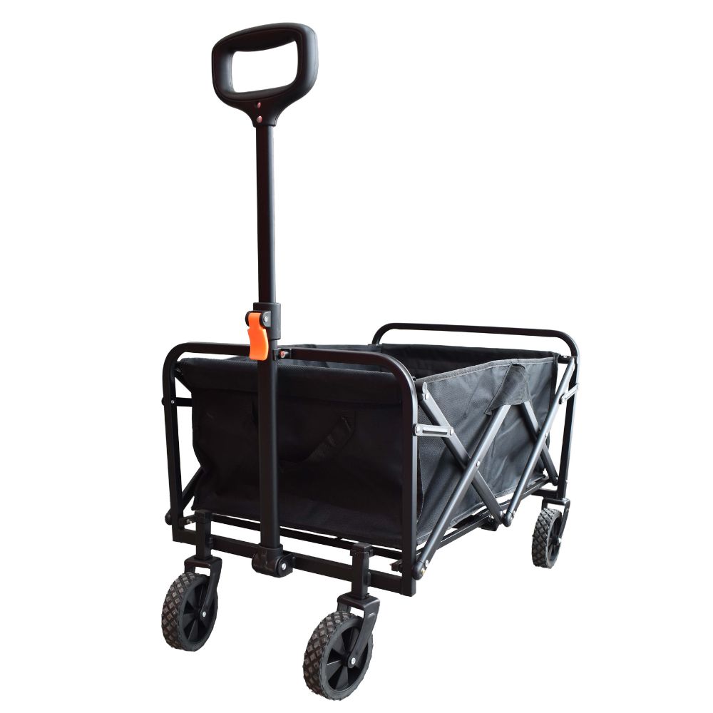 Carrito Negro Transportador Vagón Con Jaladera 