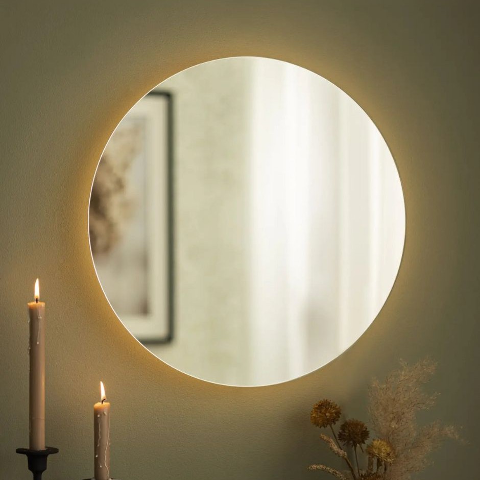 Espejo Circular Luz Led Cálida 120 cm 