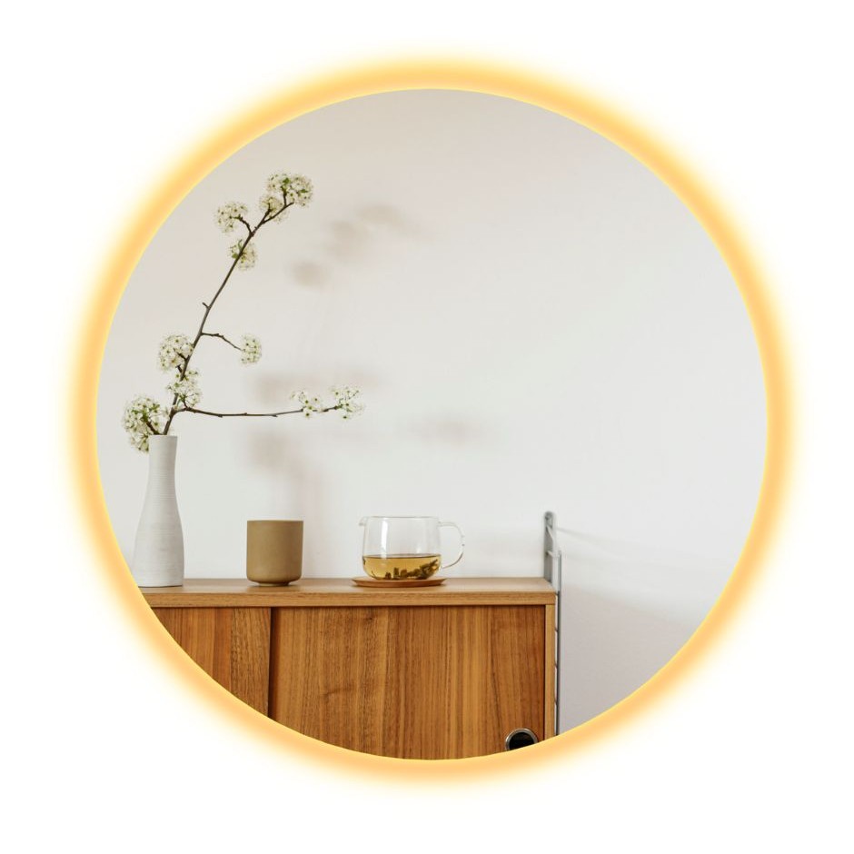 Espejo Circular Luz Led Cálida 120 cm 