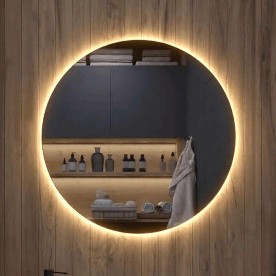 Espejo Circular Luz Led Cálida 120 cm 