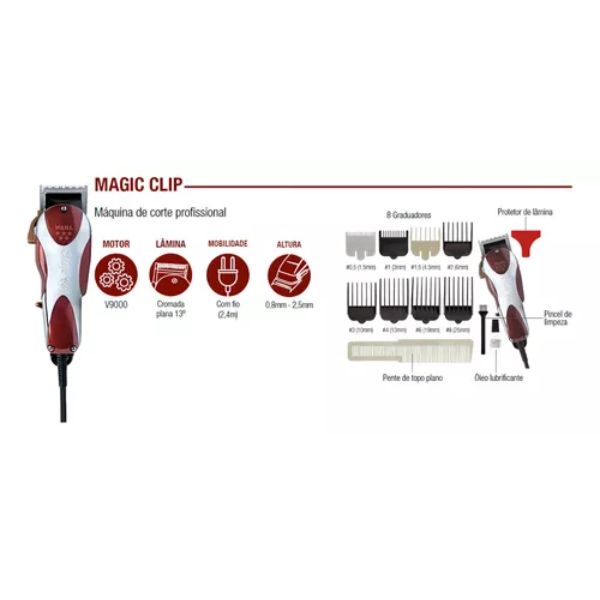 Máquina Wahl  Magic Clip profesional Clásica y Super Resistente Guinda