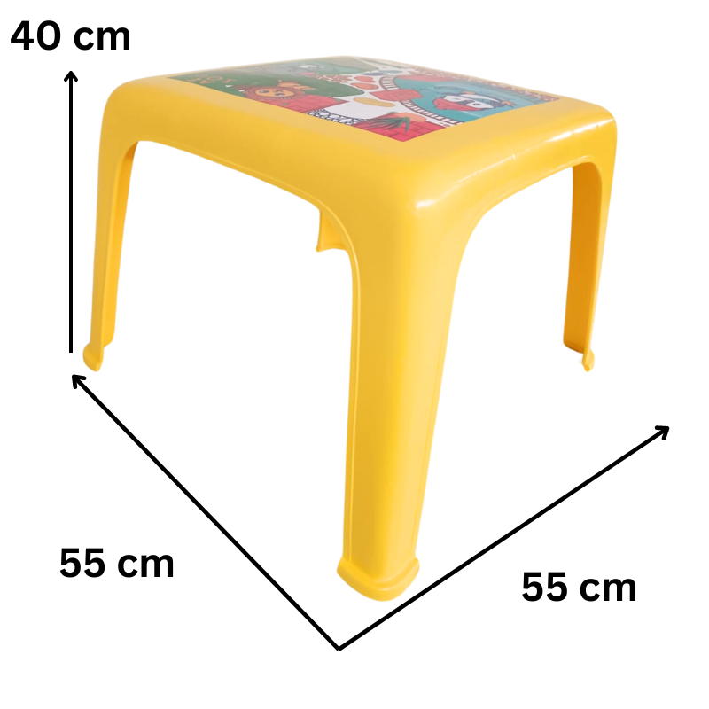 Mesa Infantil Y 4 Sillas De Colores Para Niños Dibujo Comer Verde Limón