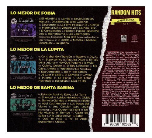 Fobia & La Lupita & Santa Sabina Lo Mejor Del Rock Vol2 3 Cd