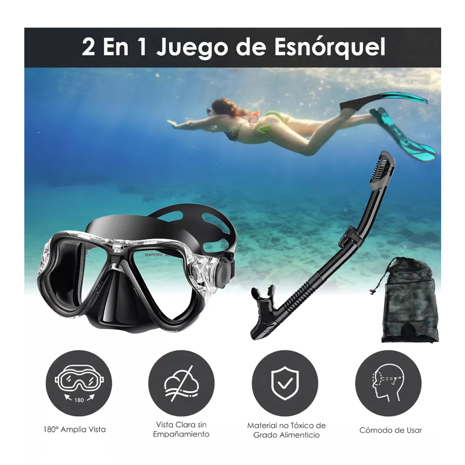 Visor Snorkel Mascara Visores Buceo Esnorquel