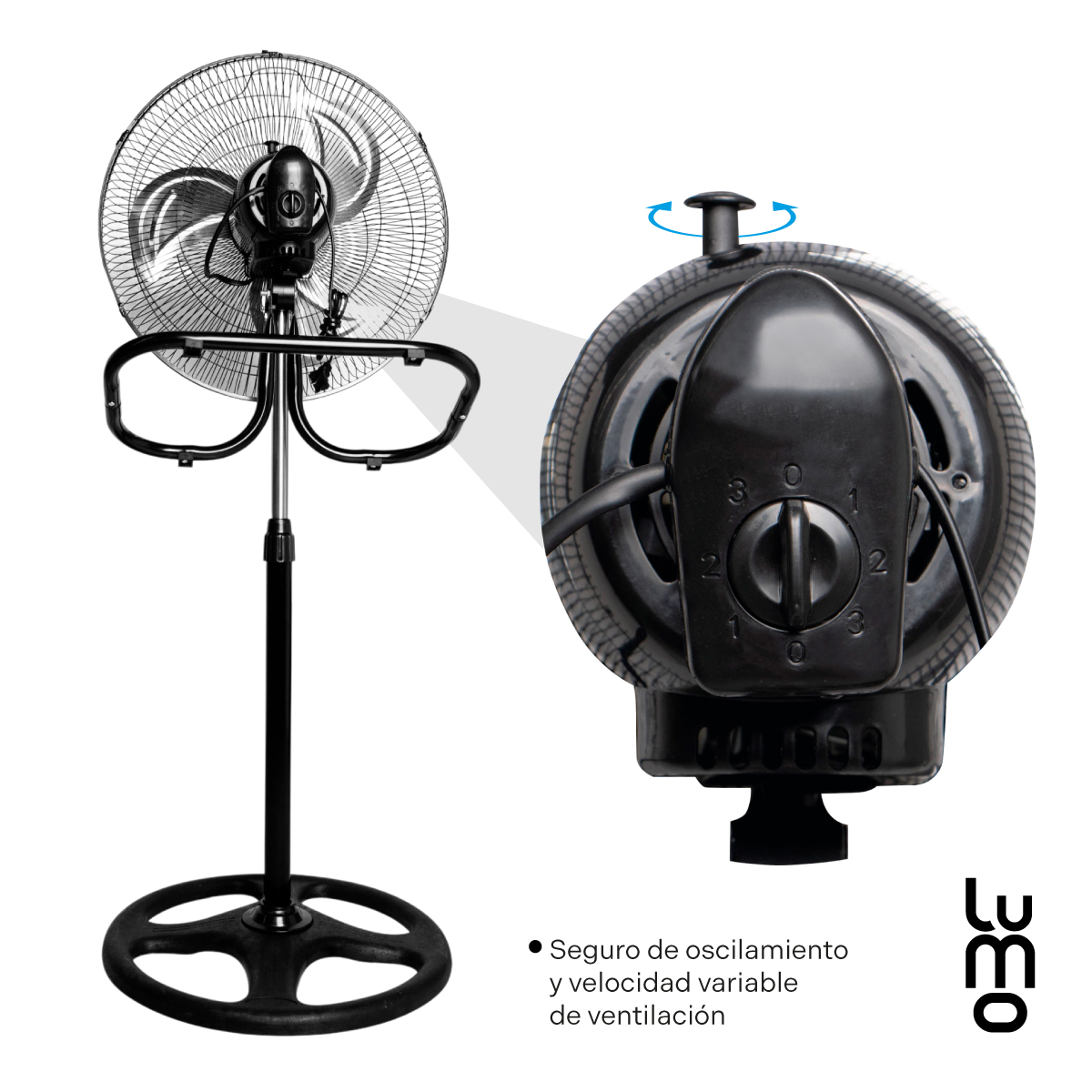 Ventilador 18 Pedestal Piso Pared 3 En 1 Aspas Metálicas