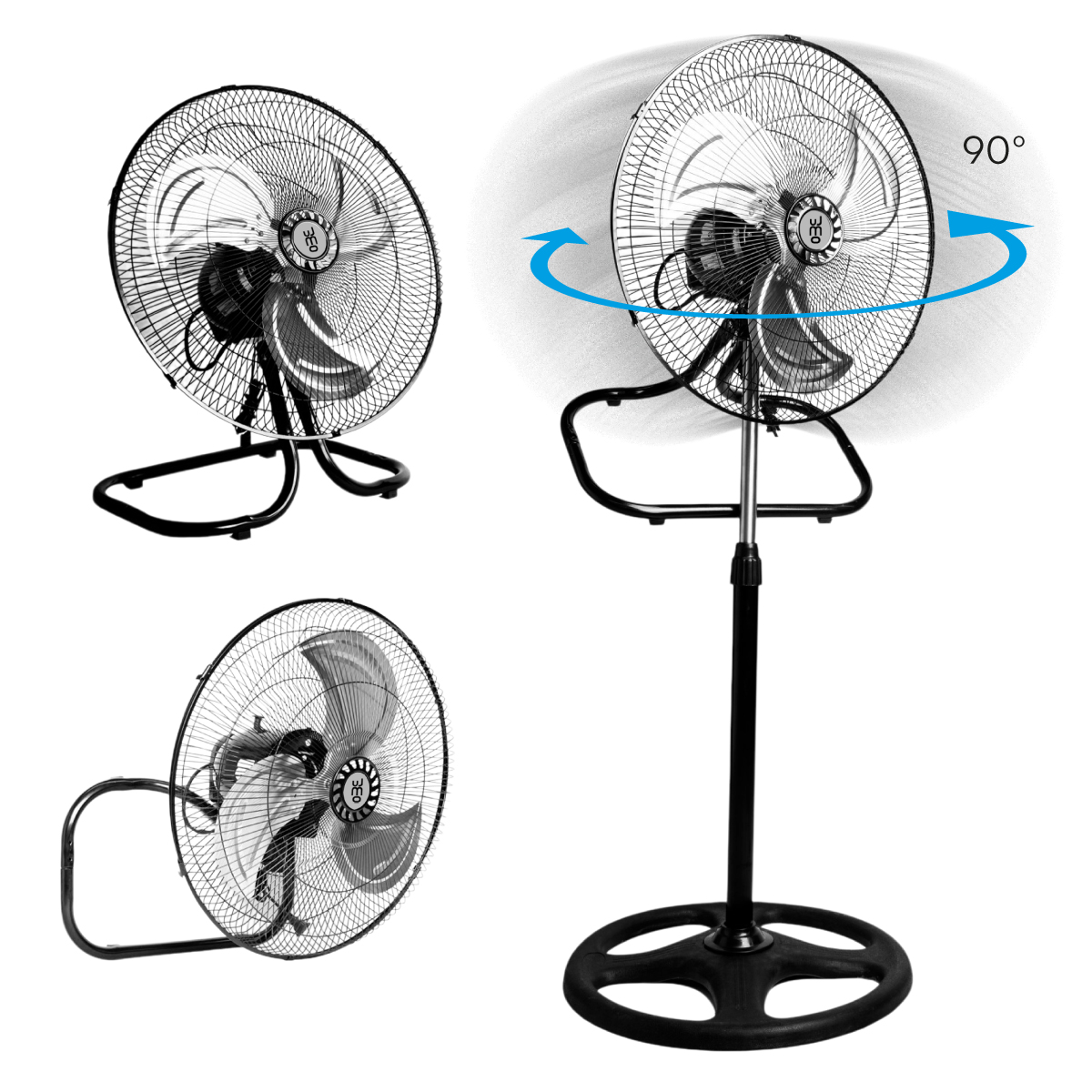 Ventilador 18 Pedestal Piso Pared 3 En 1 Aspas Metálicas