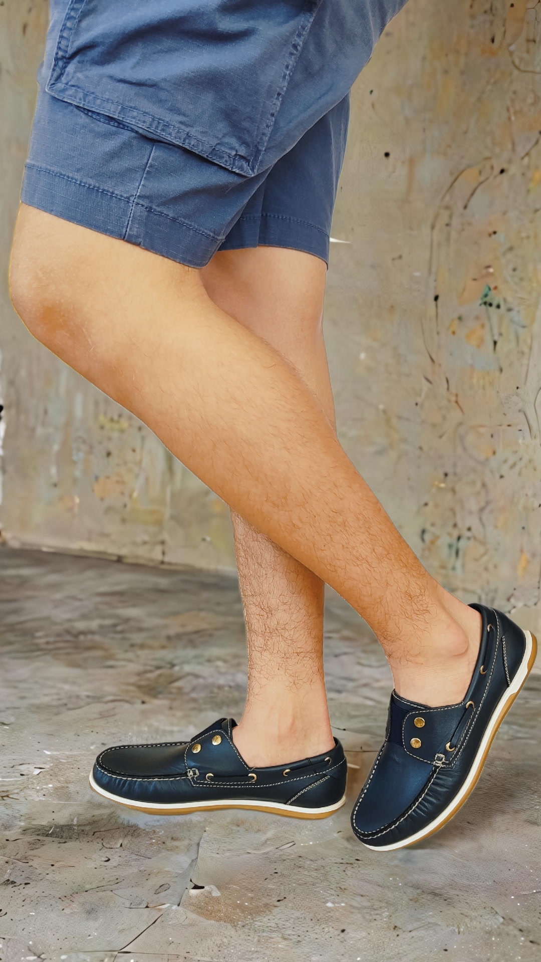 Top Sider Mocasín Marinero cómodo con Resorte en el Empeine Color Azul.