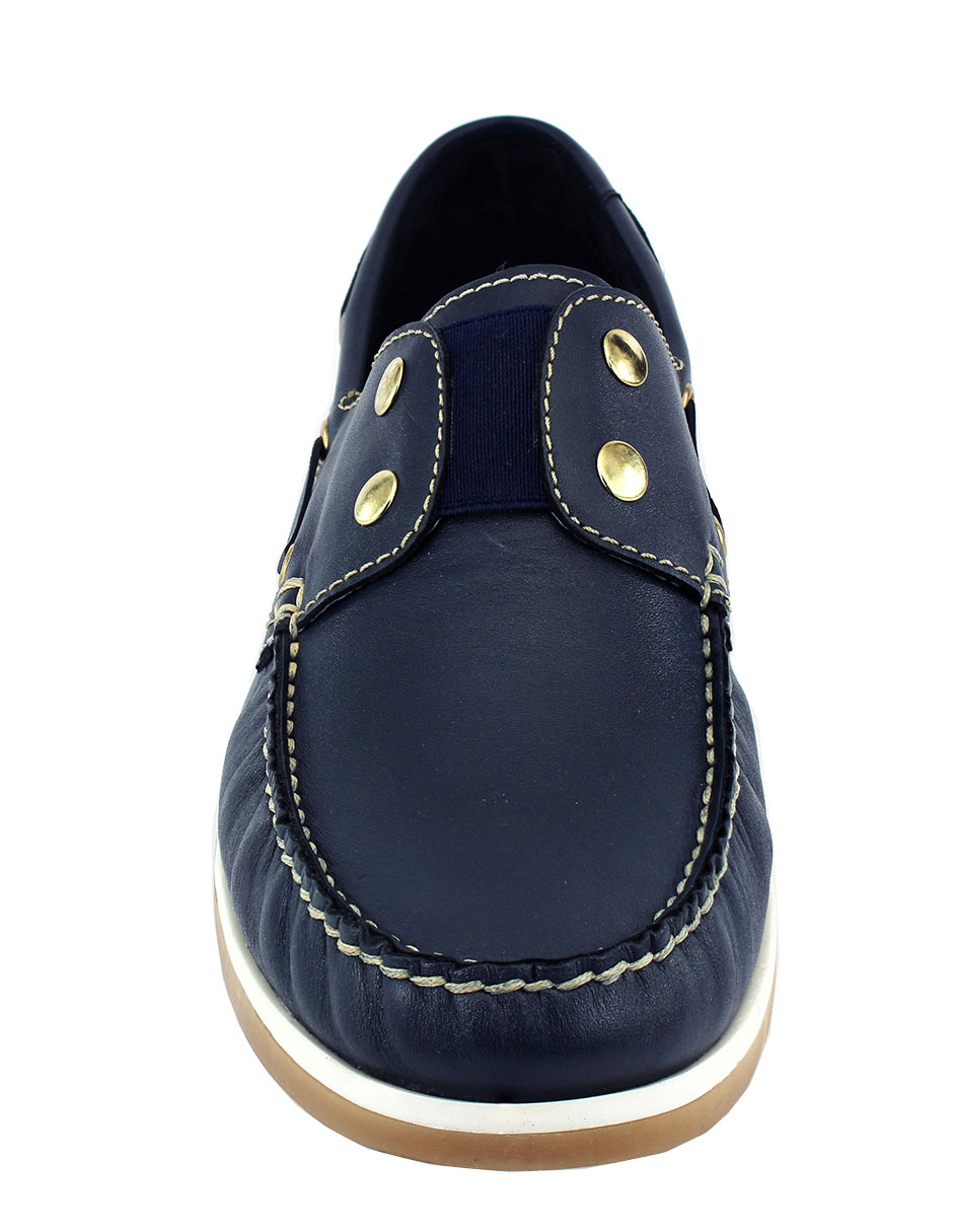 Top Sider Mocasín Marinero cómodo con Resorte en el Empeine Color Azul.