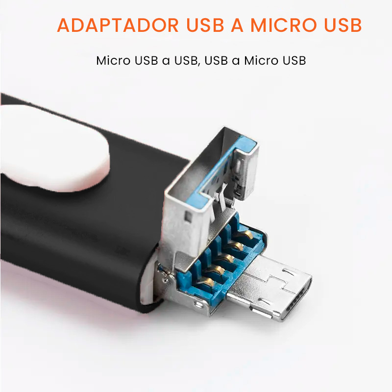 Memoria 3 En 1 Usb Lightning, Android, Pc 1 Tera 1tb Negro