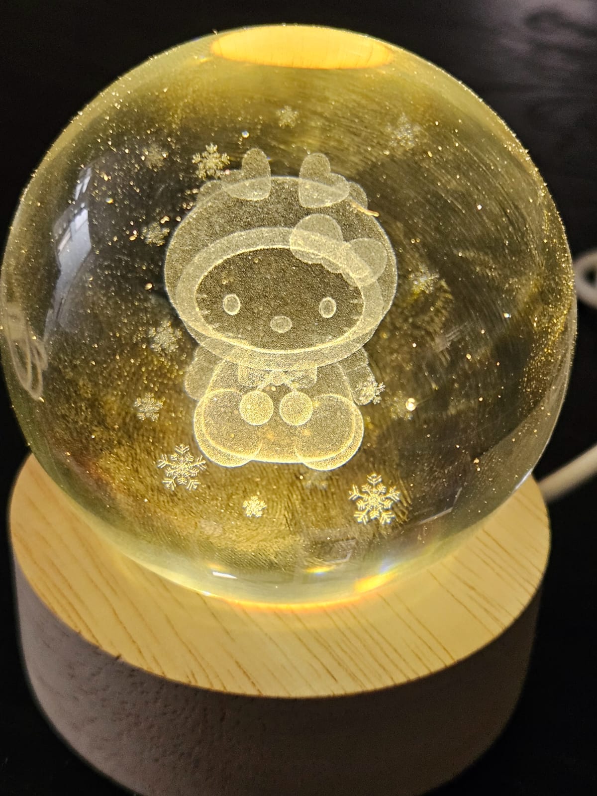 Lampara luz led, esfera, bola de cristal pequeña, 6 cm diametro, Melody