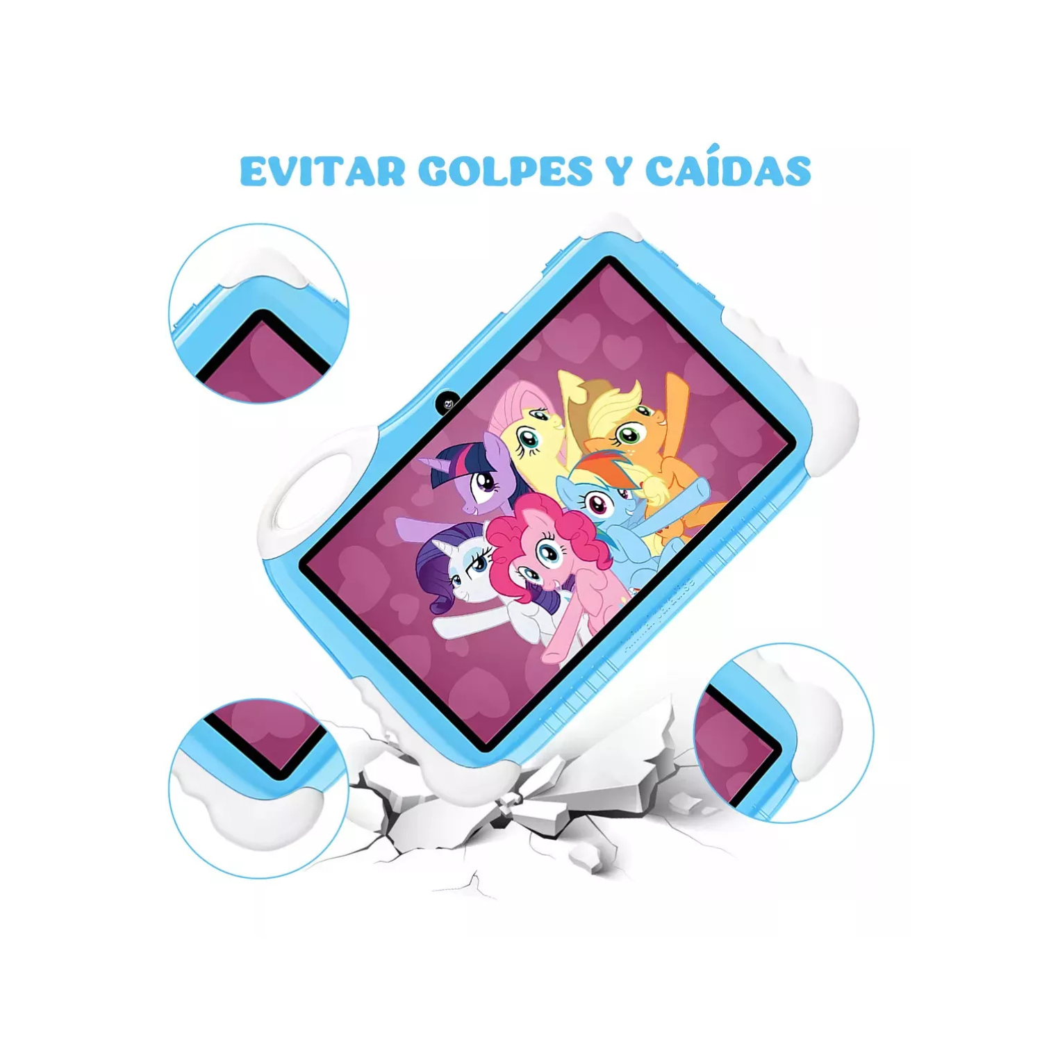 Tableta para niños Lawuto S500, Android 11, 5GB, 128GB, Pantalla de 7", Funda de goma