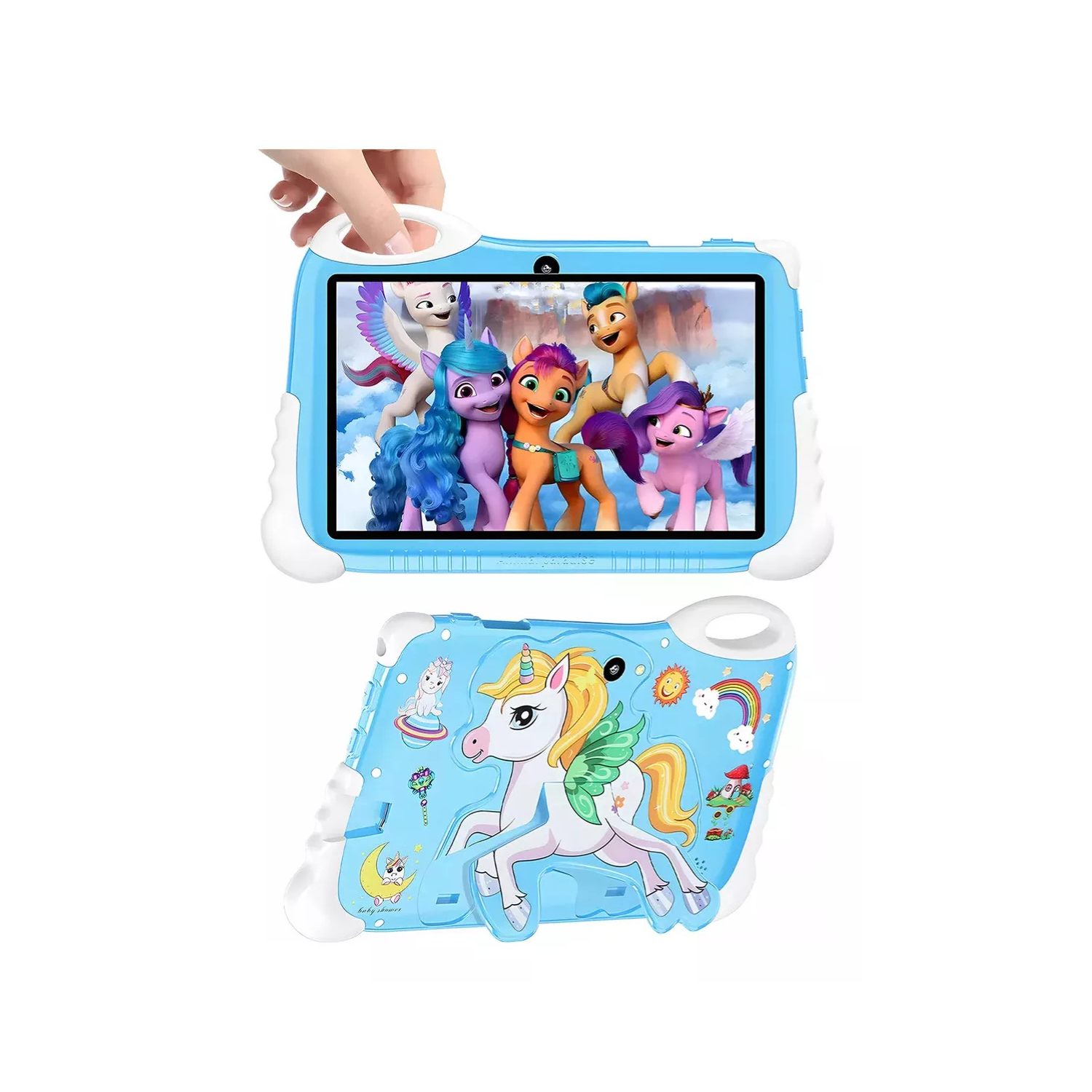 Tableta para niños Lawuto S500, Android 11, 5GB, 128GB, Pantalla de 7", Funda de goma
