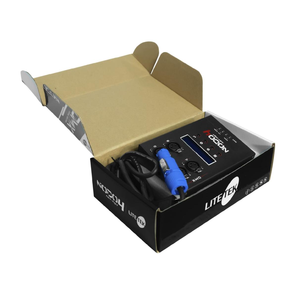 Distribuidor Dmx LITE TEK NODO ART- NET 4 C/4 Entradas Xlr