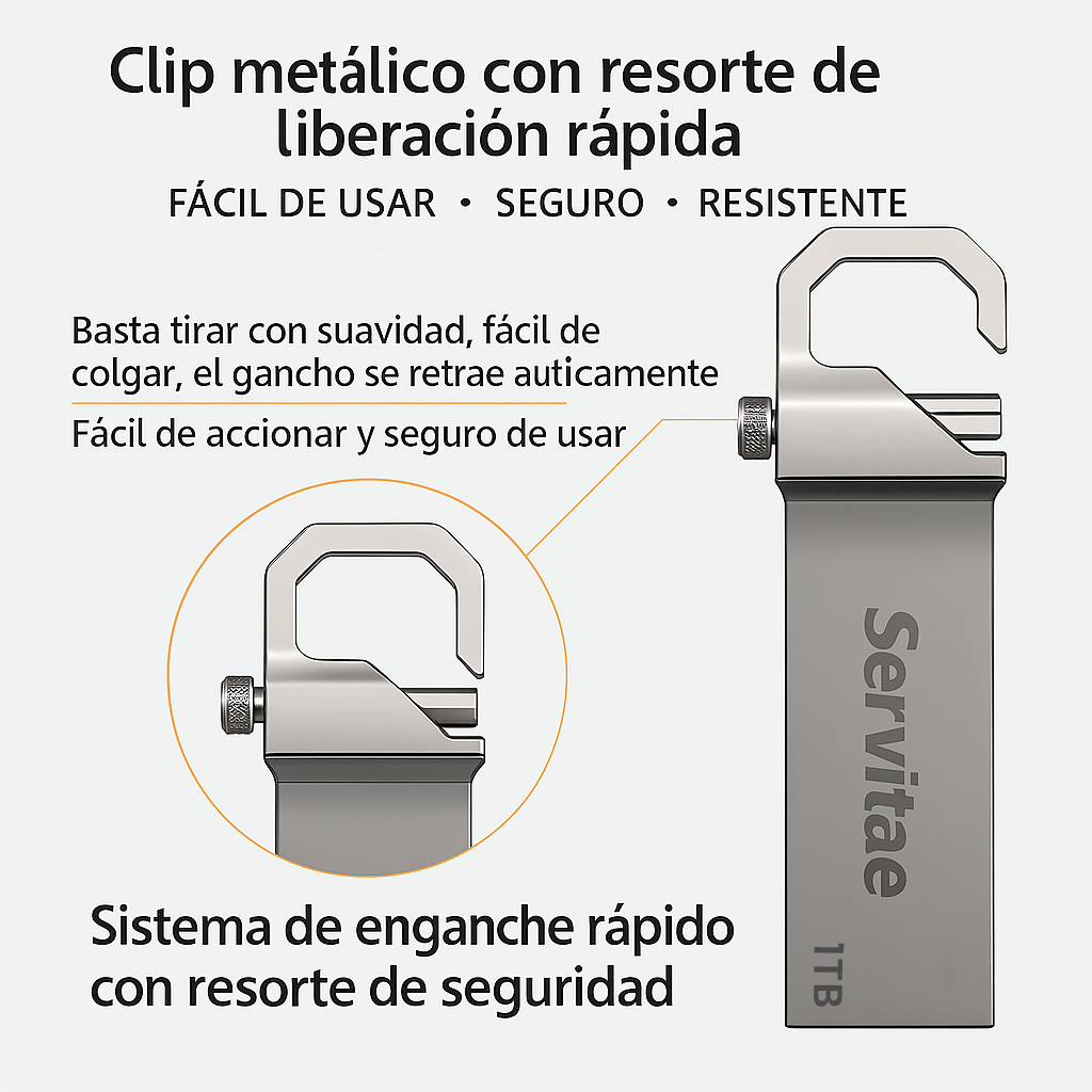 Memoria Usb 1tb Servitae Disco 1 Tera Flash Drive Llavero.
