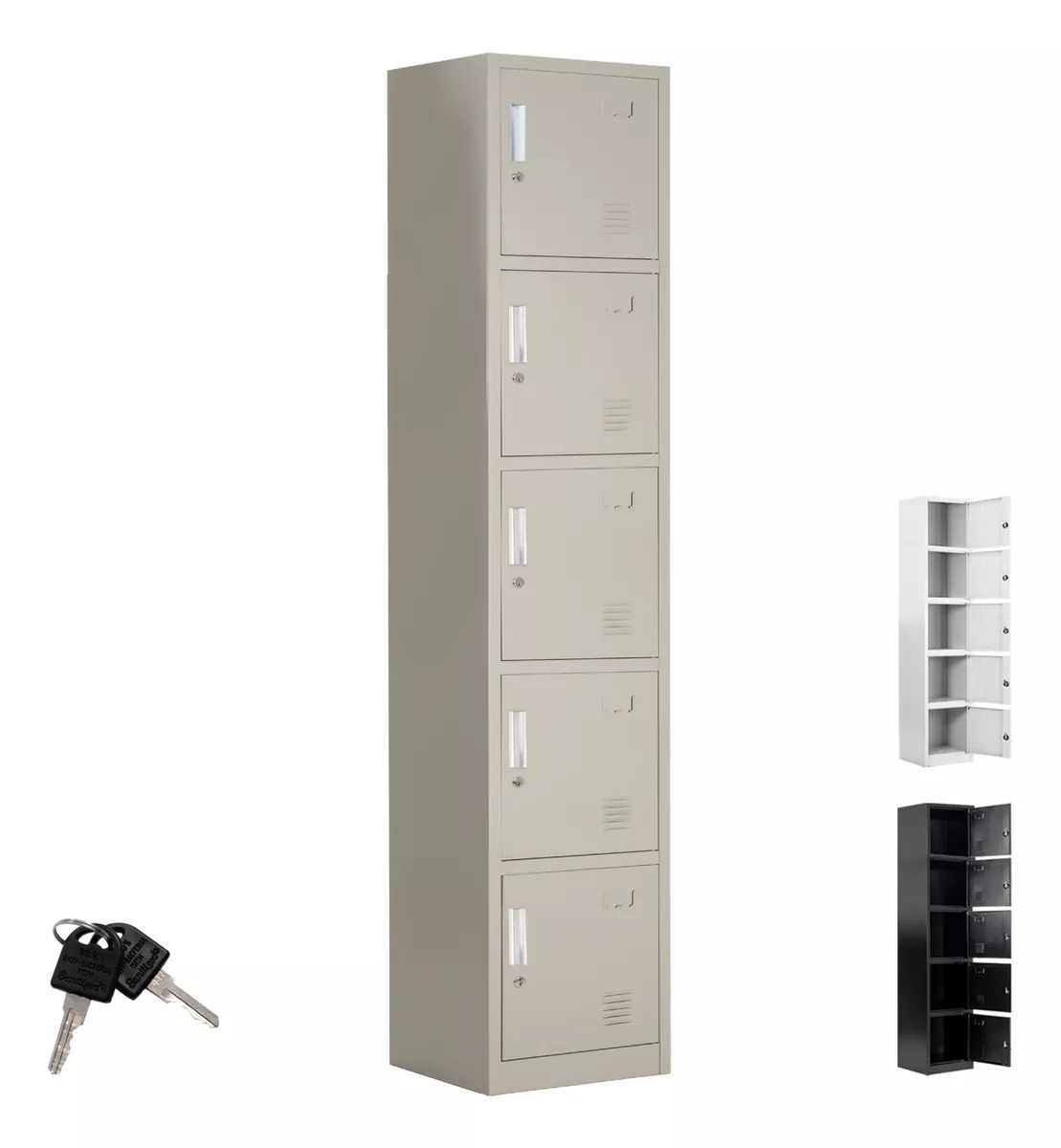 Locker Metálico Casillero 5 Puertas Con Chapas 38x42x180cm
