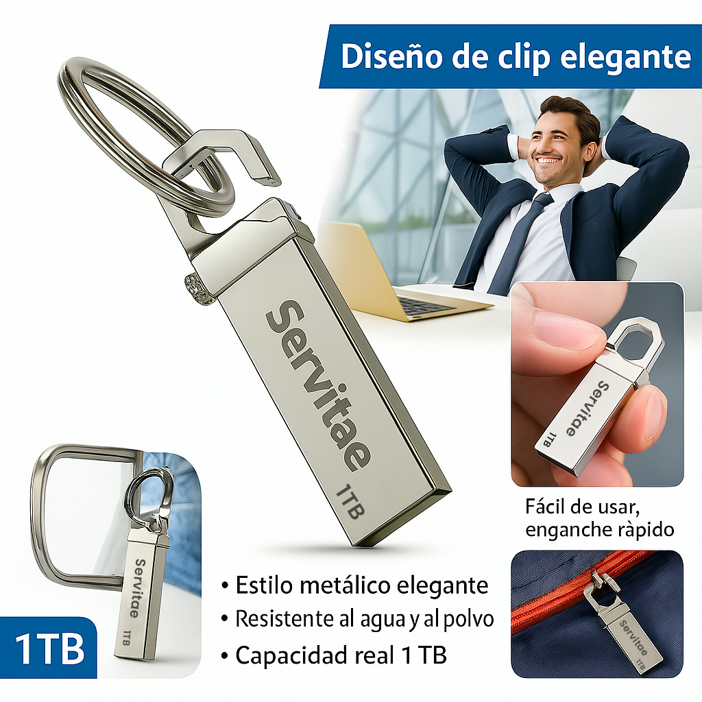 Memoria Usb 1tb Servitae Disco 1 Tera Flash Drive Llavero.