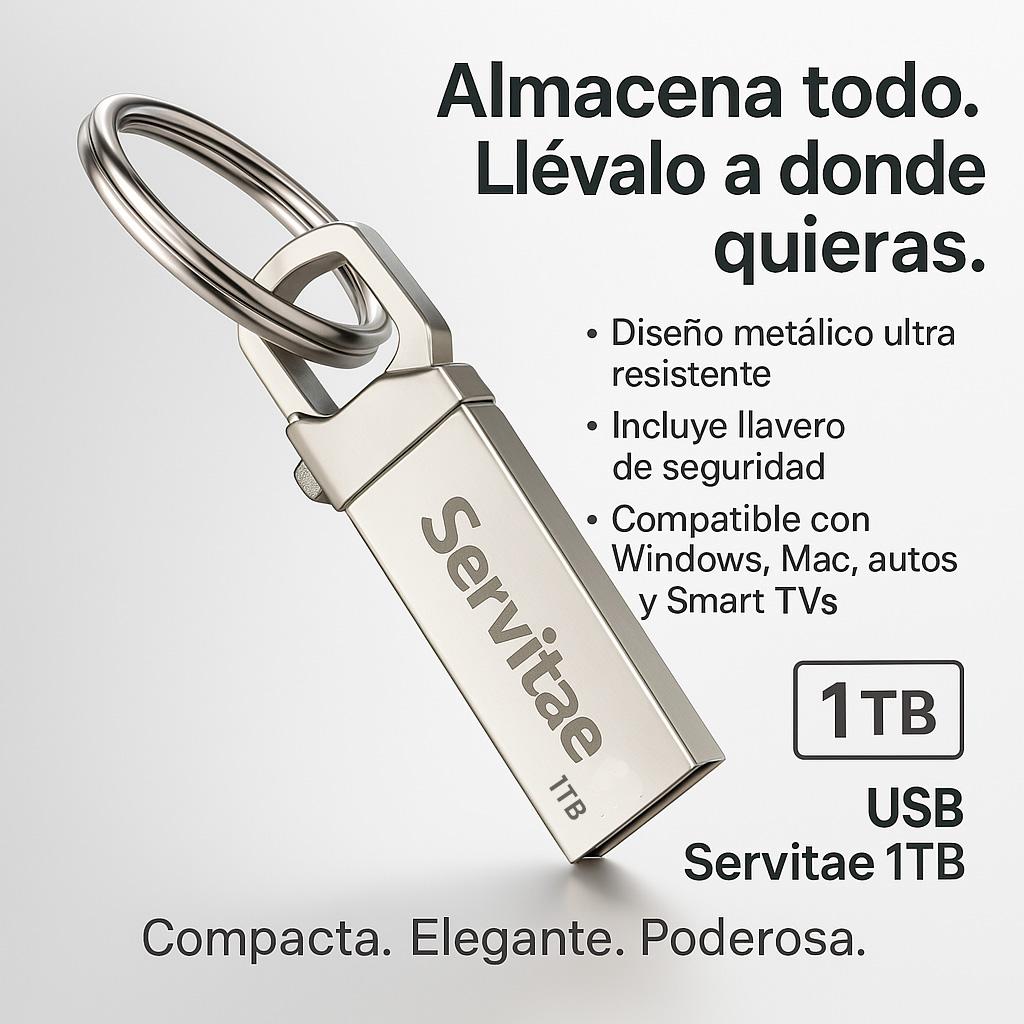 Memoria Usb 1tb Servitae Disco 1 Tera Flash Drive Llavero.