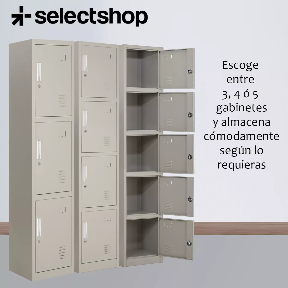 Locker Metálico Casillero 5 Puertas Con Chapas 38x42x180cm