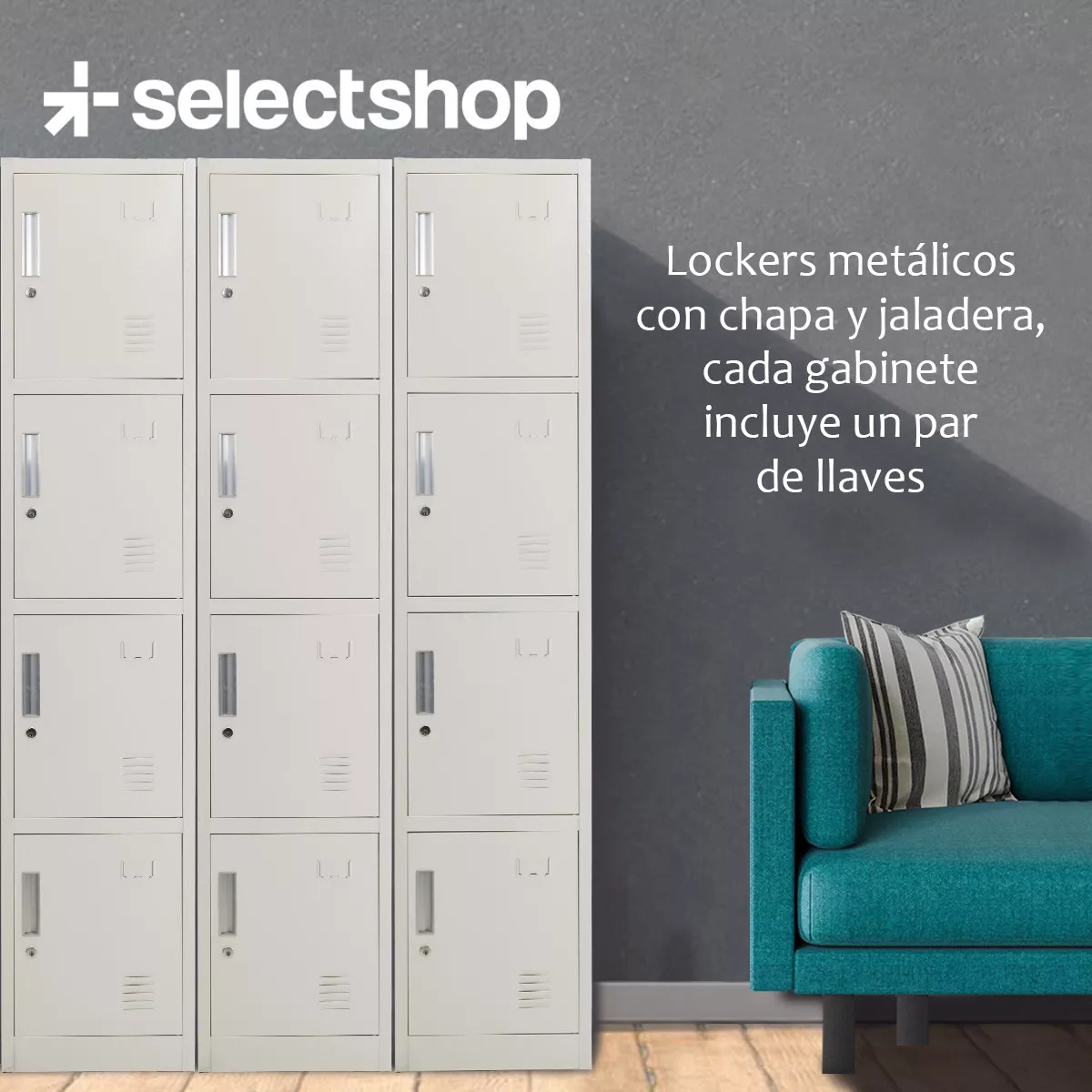 Locker Metálico Casillero 5 Puertas Con Chapas 38x42x180cm