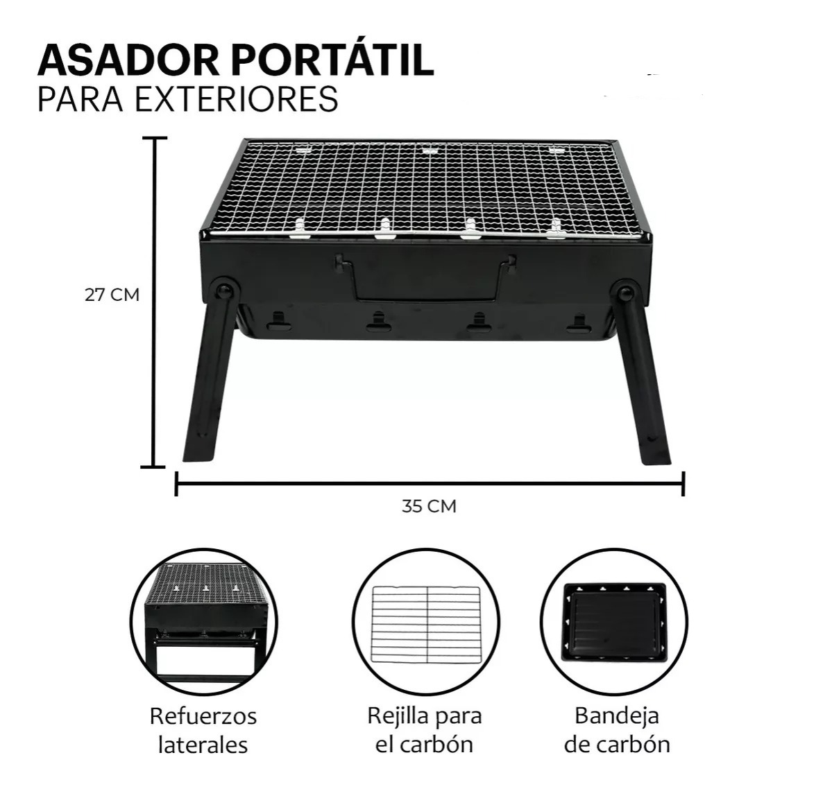Asador Parrilla Carbón Grill Cocina Bbq Portátil Cocina
