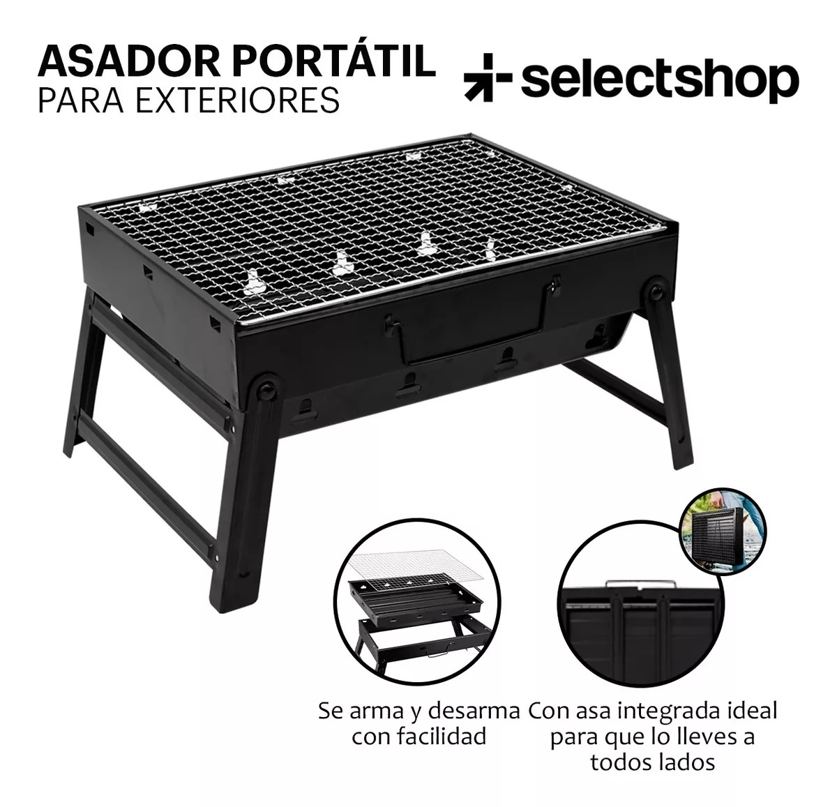 Asador Parrilla Carbón Grill Cocina Bbq Portátil Cocina