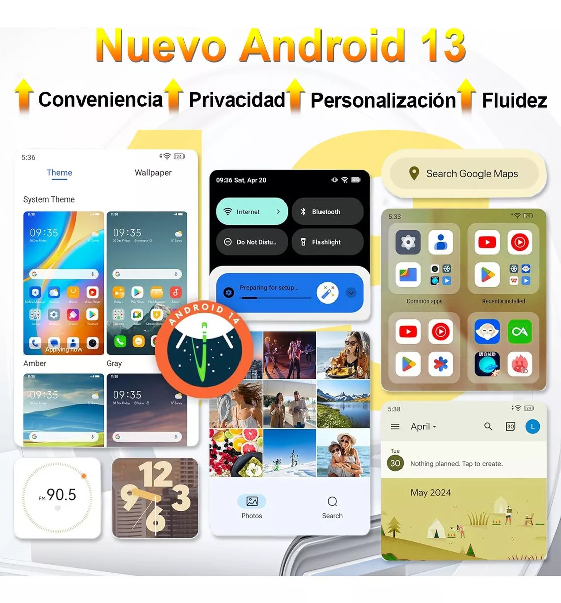 Teléfono móvil Xgody Dual Sim 256 GB+10 GB RAM Smartphone Android 13 Hd 6.8 Pulgadas Celular 6000 mAh With Facial Recognition Y Huella Dactilar Gps Oro