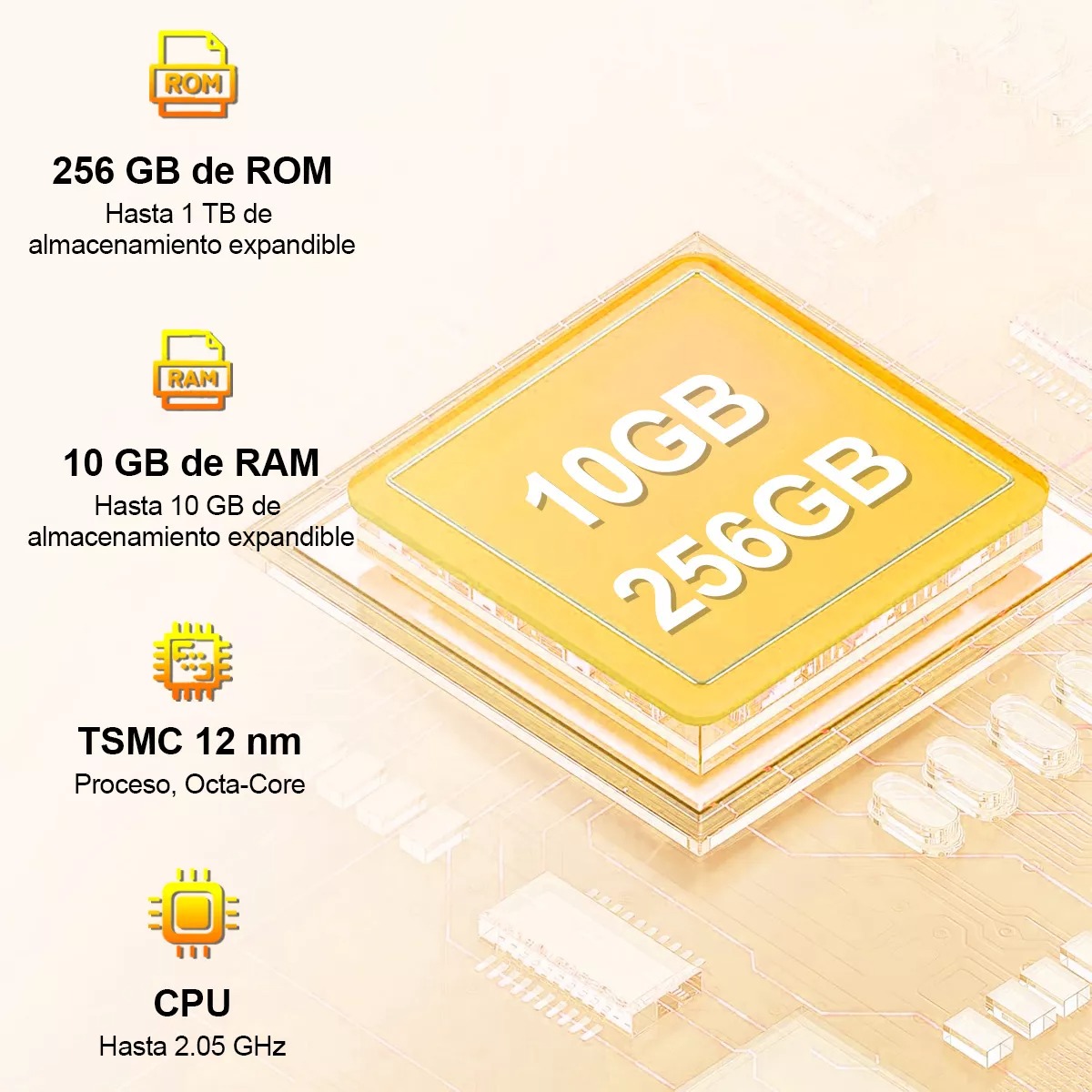 Teléfono móvil Xgody Dual Sim 256 GB+10 GB RAM Smartphone Android 13 Hd 6.8 Pulgadas Celular 6000 mAh With Facial Recognition Y Huella Dactilar Gps Oro