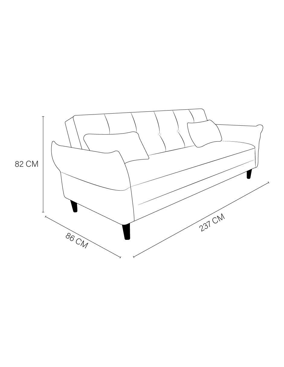 Sofá Cama Easy Living Brooklyn Gris Claro