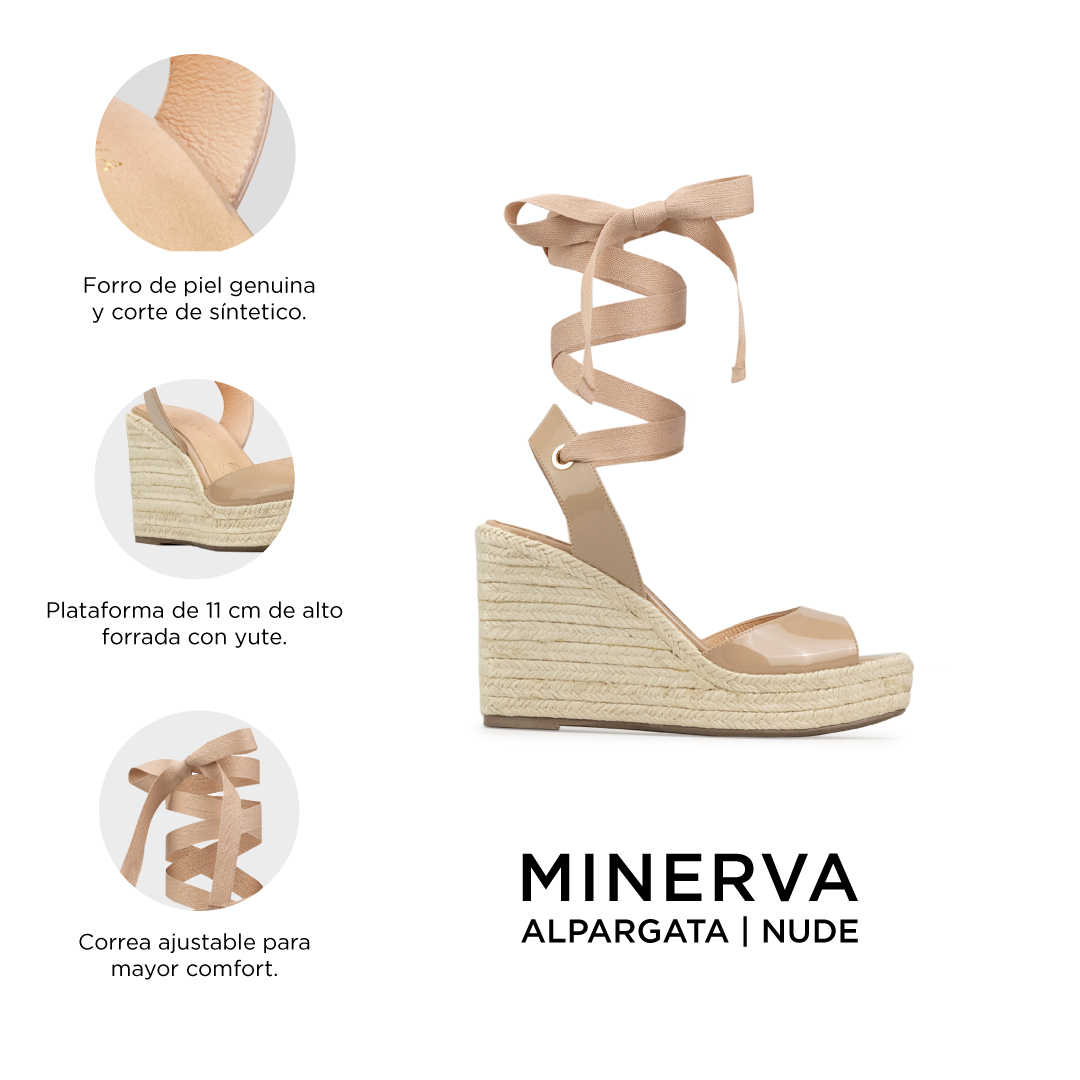 Alpargatas Para Mujer De Plataforma Sandalia Davenia Mod. Minerva Beige