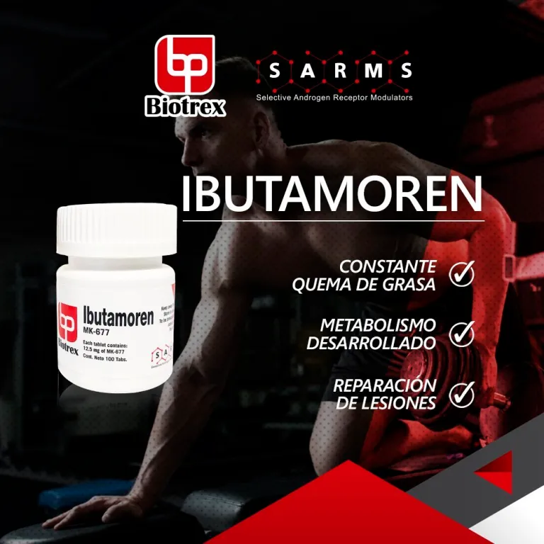 IBUTAMOREN - MK-677 - Oral - 12.5mg/tab 100 tabletas - Biotrex - Aumento de masa, recuperación profunda y sueño reparador anabólico