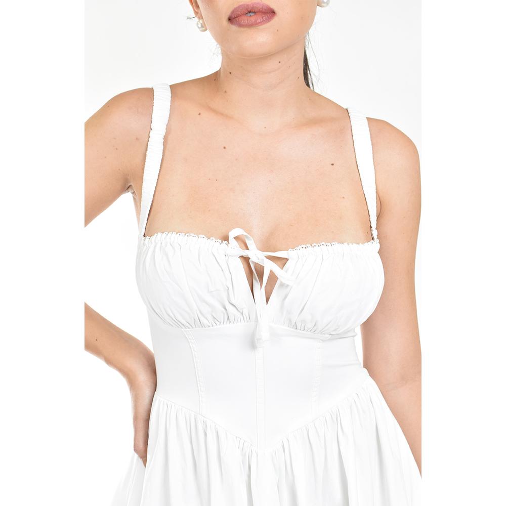 Vestido corto tipo corset Roman Fashion /Juvenil, 5882 (Blanco)