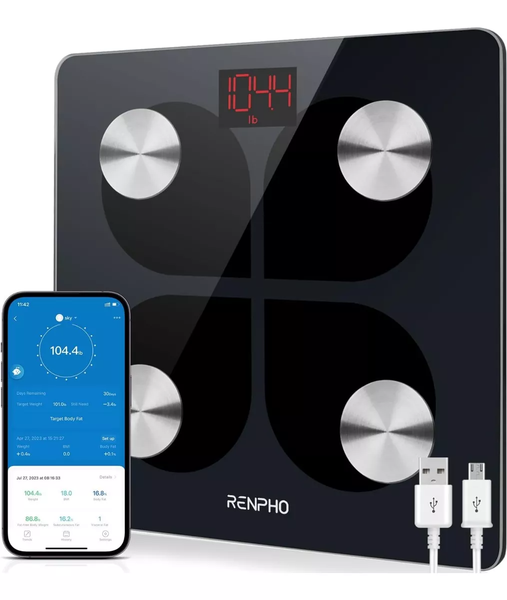 Renpho Báscula Electrónica Carga Usb Inteligente App RECARGABLE
