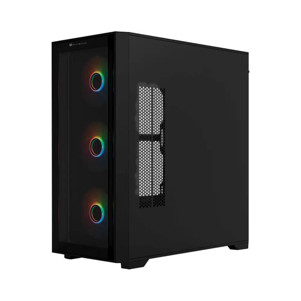 Gabinete Balam Rush Carbono Twin Mate 9000 con Ventana RGB, Full-Tower, ATX/E-ATXMicro-ATX/Mini-ITX, USB 3.0/2.0, sin Fuente, 4 Ventiladores RGB Instalados, Negro. 