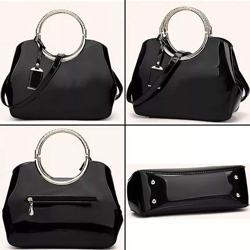 Bolso De Charol Brillante Bolso De Hombro De Moda