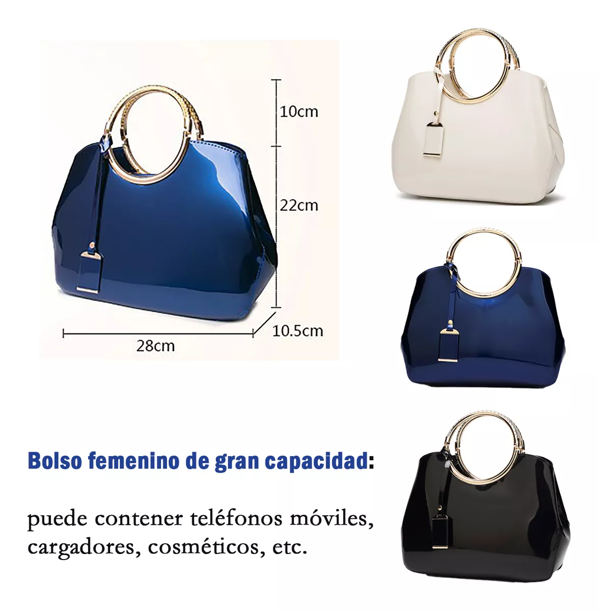 Bolso De Charol Brillante Bolso De Hombro De Moda
