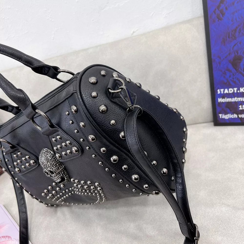 Bolso De Hombro Para Mujer Con Calavera Remachada, Bolso Der