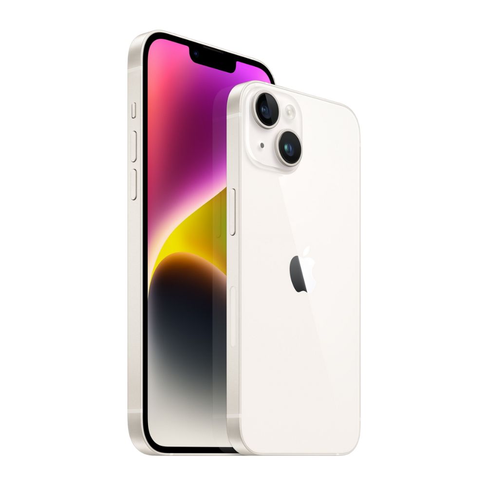 iPhone 14 Plus 128GB Blanco E-SIM Reacondicionado Grado A + Base Cargador