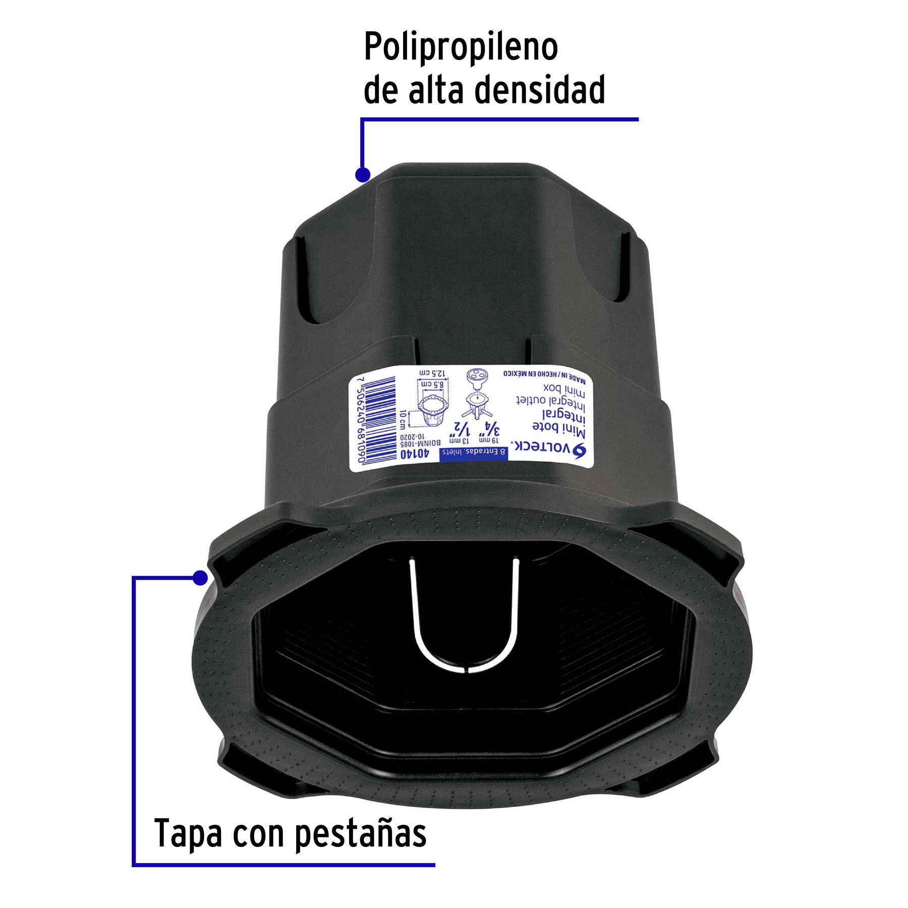 Mini bote integral 10 cm, aro interno de 8.5 cm, Volteck