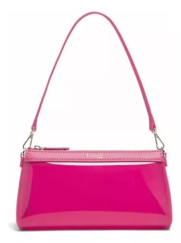 Bolso Lipault Transparente Pop 'n Gum Acabado De Los Herrajes Metal Color Deep Fuchs Correa De Hombro Deep Fuchs Diseño De La Tela Traslúcido
