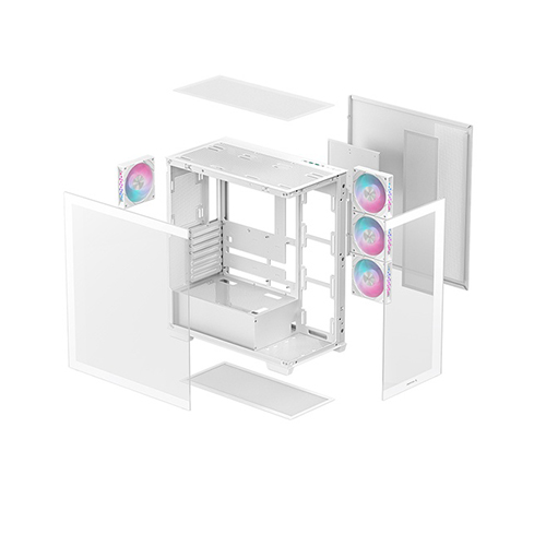 GABINETE DEEPCOOL CG580 4F BLANCO ATX S/FUENTE CRISTAL R-CG580-WHADA4-G-1