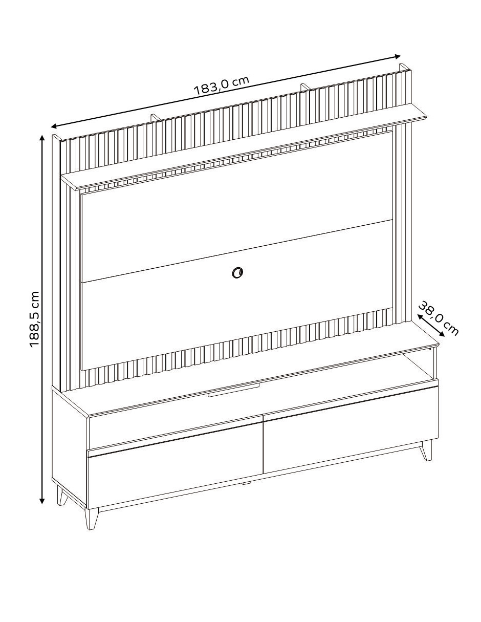 Mueble Para Tv 65" Rack + Panel NT1340 Freijo/Blanco
