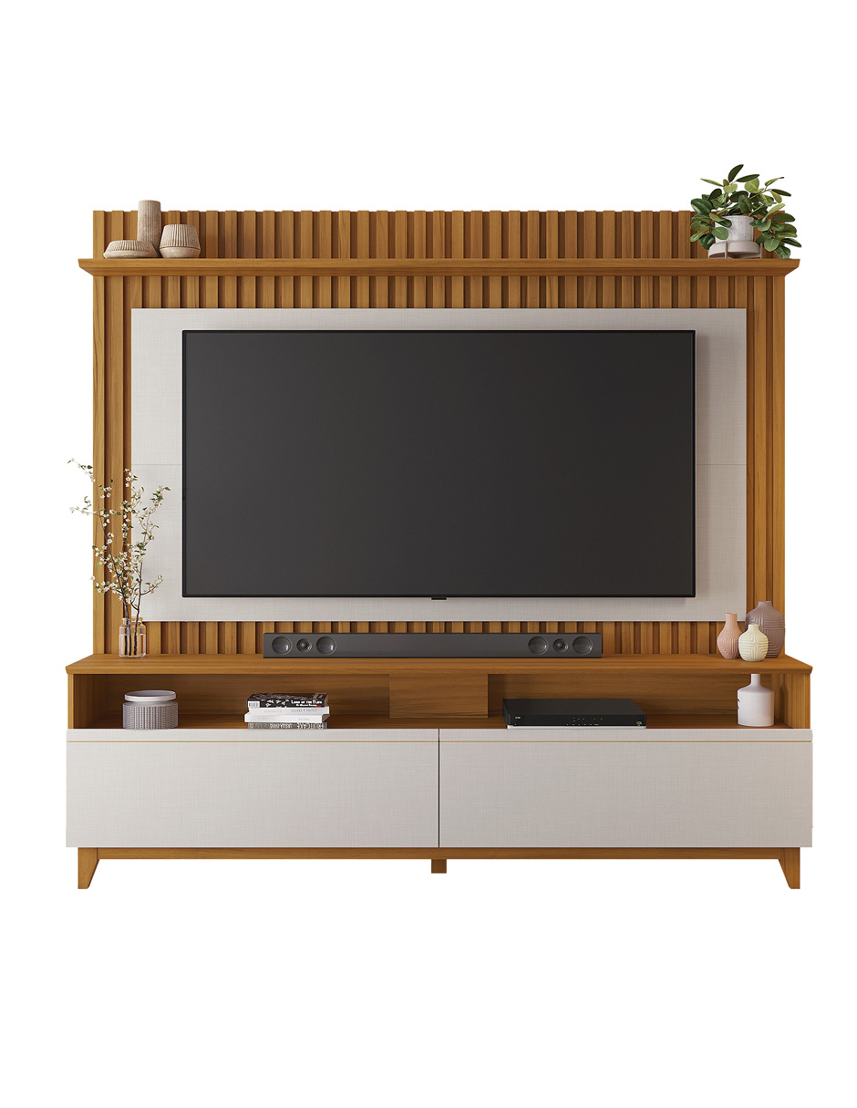 Mueble Para Tv 65" Rack + Panel NT1340 Freijo/Blanco