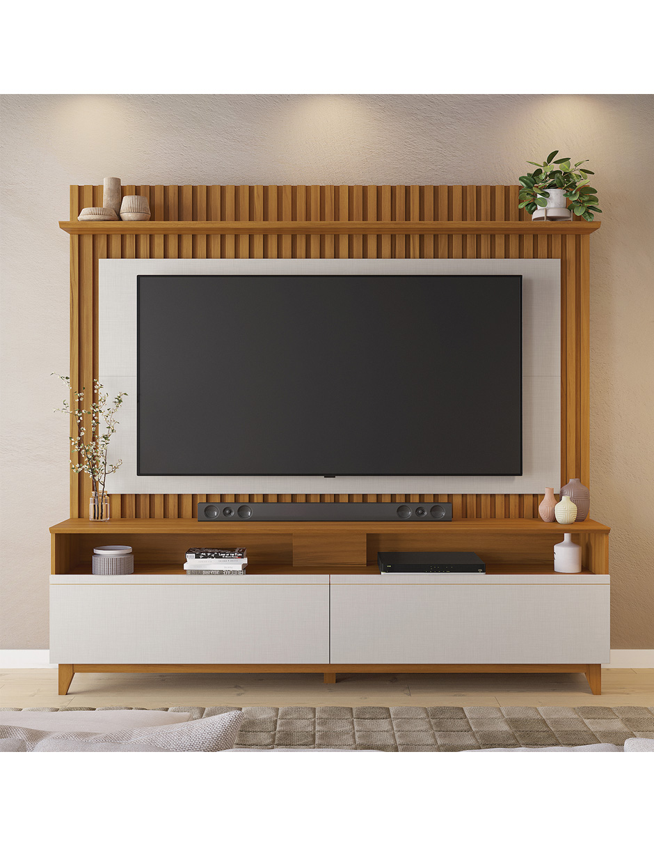 Mueble Para Tv 65" Rack + Panel NT1340 Freijo/Blanco