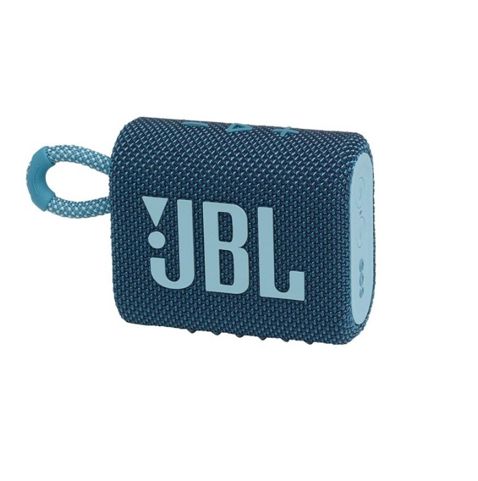 JBL Bocina Portátil Go 3, Bluetooth, Inalámbrico, 4.2W RMS, Azul - Resistente al Agua. Marca JBL.