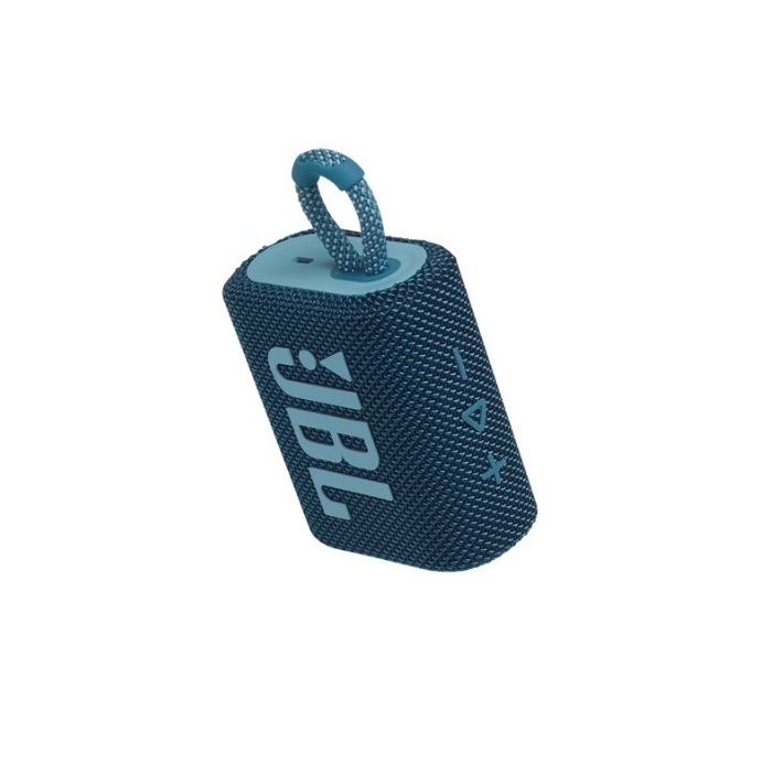 JBL Bocina Portátil Go 3, Bluetooth, Inalámbrico, 4.2W RMS, Azul - Resistente al Agua. Marca JBL.