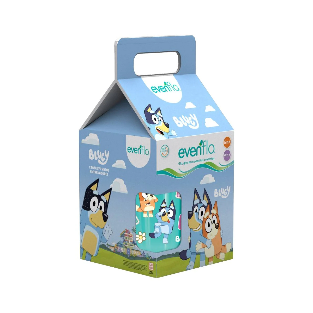Set Entrenador Evenflo Bluey 2 Tazas 2 Vasos Niño