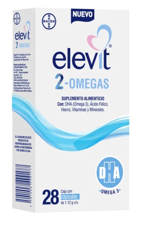 Elevit 2 Omegas Sup Alimenticio Con Dha&acido Folico Cap C28 Sabor Neutro
