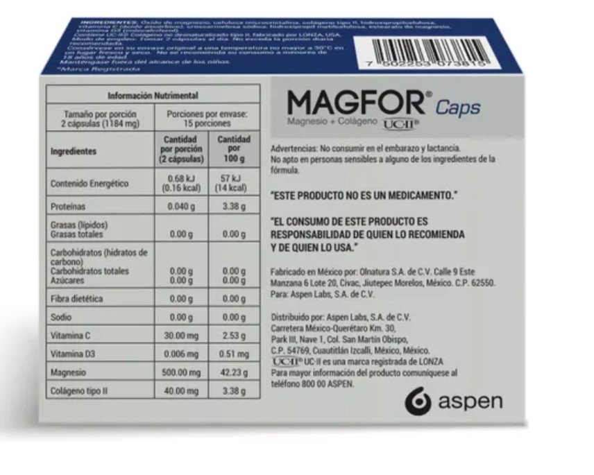 Magfor Suplemento Alimenticio 30 Cáps.