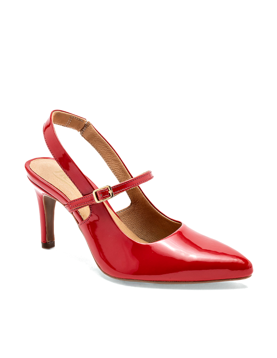 zapatilla mujer flexi charol color rojo