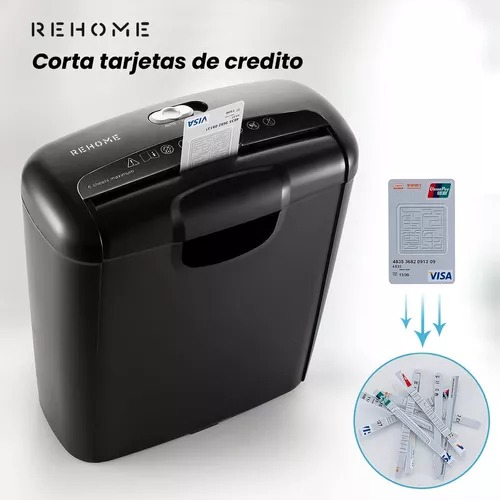 Rehome Trituradora De Papel Y Tarjetas De Crédito Automatica 10 L